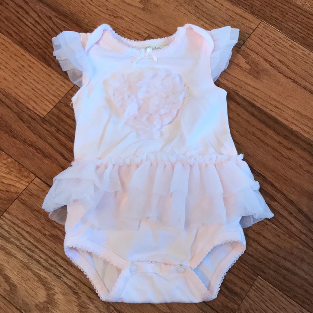 Ruffle Pale Pink Onesie